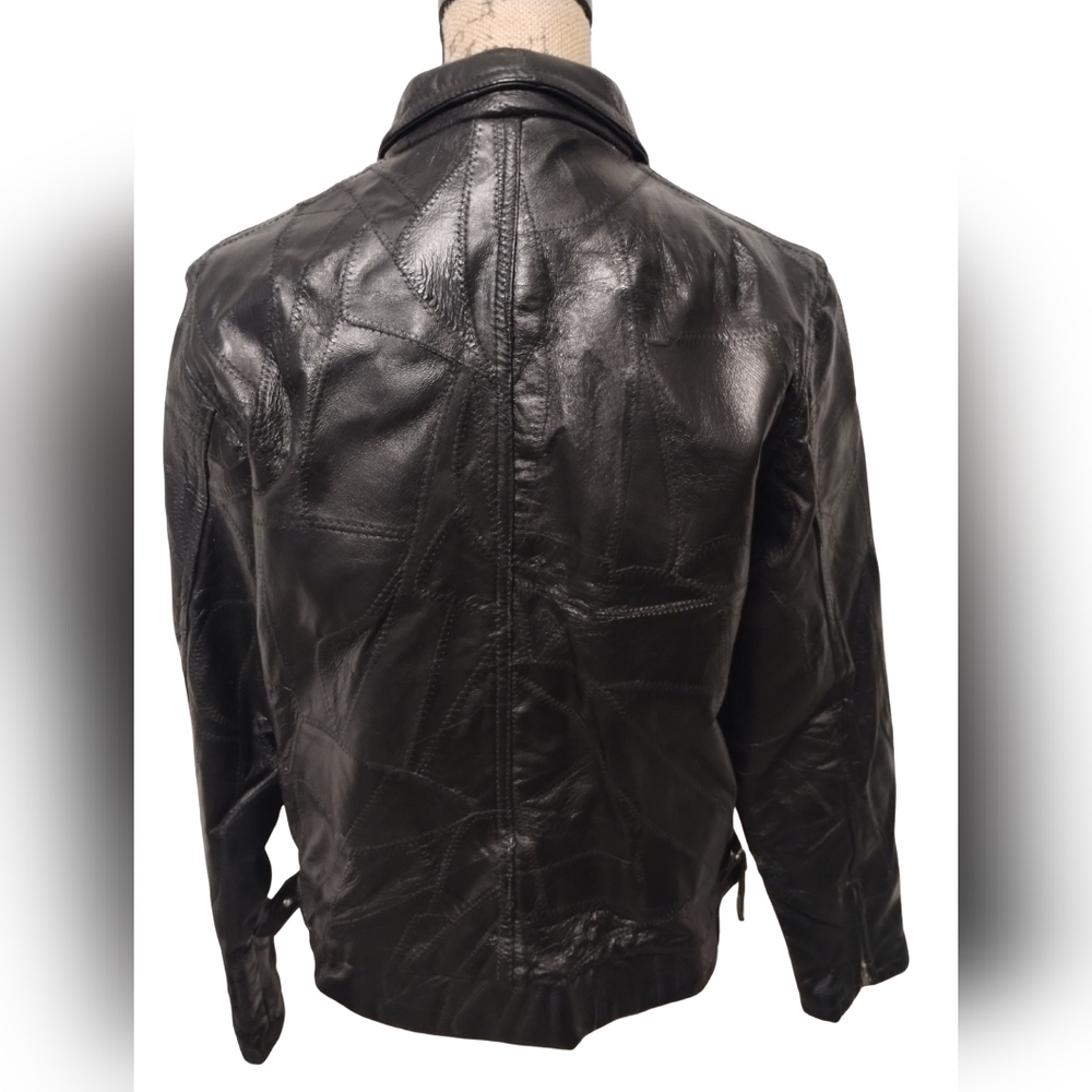 Vintage Leather Patchwork Jacket Women's Size Xl - image 2
